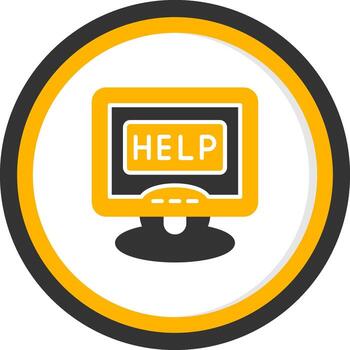 Help Assistance Guide Glyph Two Color Circle vector