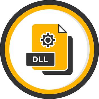 Dynamic DLL File Glyph Two Color Circle vector