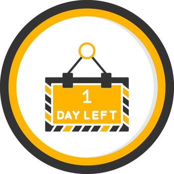 Countdown Timer Display Glyph Two Color Circle vector