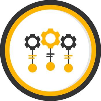 Chart Configuration Settings Glyph Two Color Circle vector