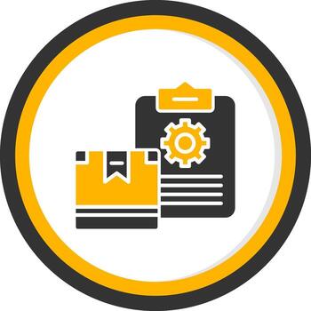 Digital Inventory Management System Glyph Two Color Circle vector