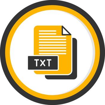 Plain TXT File Glyph Two Color Circle vector