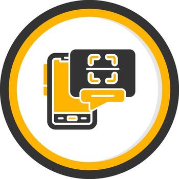 QR Code Mobile Scanner Glyph Two Color Circle vector