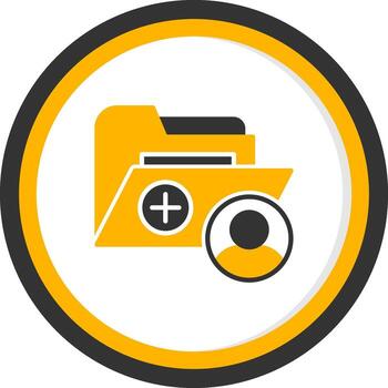 User Profile Folder Glyph Two Color Circle vector