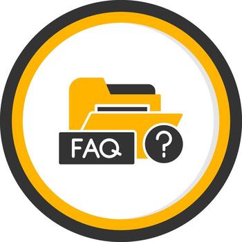 Preguntas más frecuentes ayuda carpeta glifo dos color circulo vector