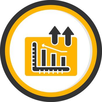 Analytical Bar Graph Glyph Two Color Circle vector
