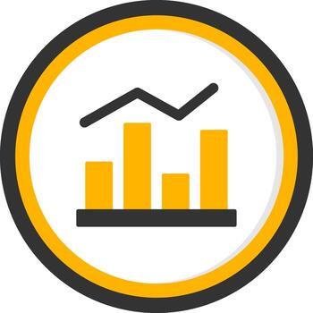 estadístico gráfico gráficos glifo dos color circulo vector