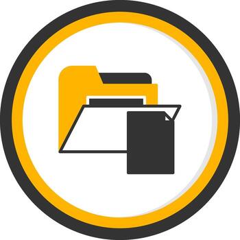 vacío archivos carpeta glifo dos color circulo vector