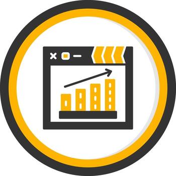 Project Progress Status Glyph Two Color Circle vector