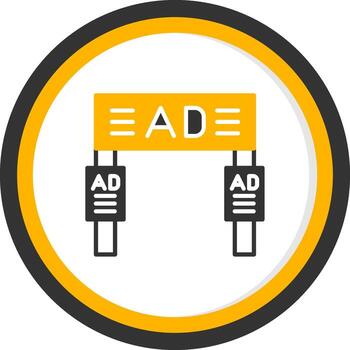 Event Welcome Gate Glyph Two Color Circle vector