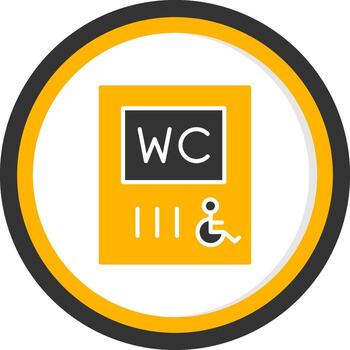 Accessible Public WC Glyph Two Color Circle vector