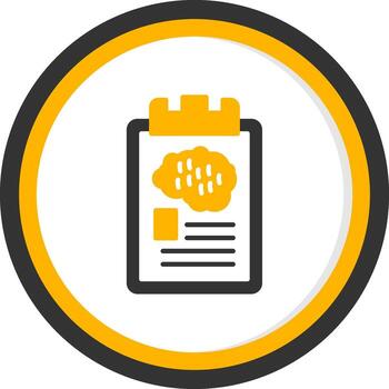 Neurology Brain Science Glyph Two Color Circle vector