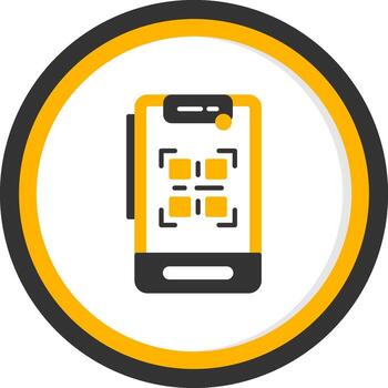 QR Code Scanner Glyph Two Color Circle vector