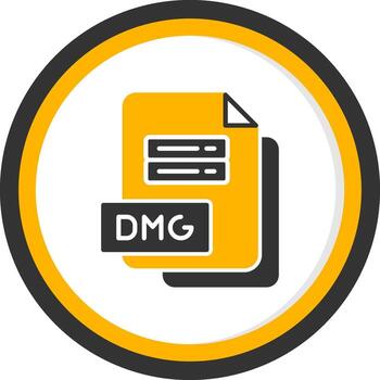 Mac DMG File Glyph Two Color Circle vector