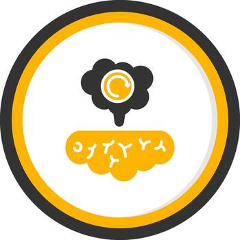 Brain Loading Symbol Glyph Two Color Circle vector