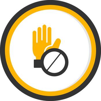 Do Not Touch Glyph Two Color Circle vector
