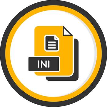 Configuration INI File Glyph Two Color Circle vector