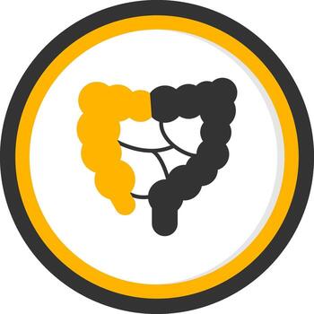 Large Intestine Function Glyph Two Color Circle vector