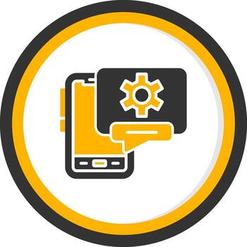 Mobile System Configuration Glyph Two Color Circle vector