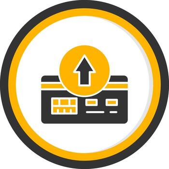 Front Side Of Card Glyph Two Color Circle vector