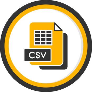 CSV Data Sheet Glyph Two Color Circle vector