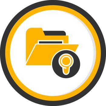 ubicación datos carpeta glifo dos color circulo vector