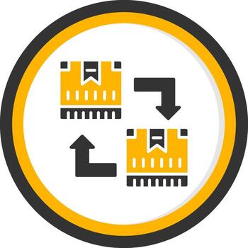 Stock Rotation Management Method Glyph Two Color Circle vector