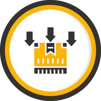Secure Packing Process System Glyph Two Color Circle vector