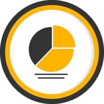 degradado tarta gráfico glifo dos color circulo vector