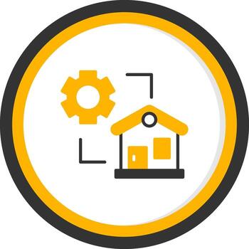 Device Configuration Settings Glyph Two Color Circle vector