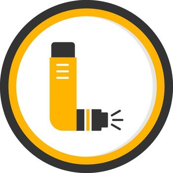 Asthma Inhaler Device Glyph Two Color Circle vector