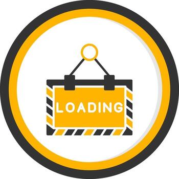 cargando página animación glifo dos color circulo vector