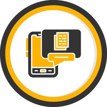 Mobile File Manager Glyph Two Color Circle vector