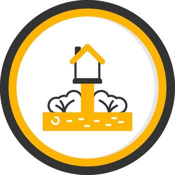 Residential Plot Location Glyph Two Color Circle vector