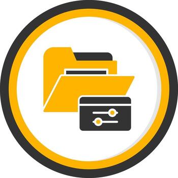 Folder Configuration Settings Glyph Two Color Circle vector