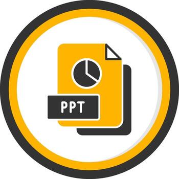 PowerPoint PPT File Glyph Two Color Circle vector