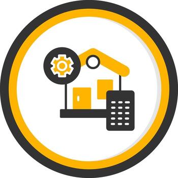 Digital Home Configuration Glyph Two Color Circle vector