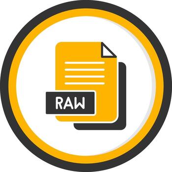 Raw Image File Glyph Two Color Circle vector