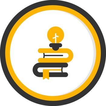 conocimiento base artículos glifo dos color circulo vector