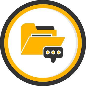 mensaje bandeja de entrada carpeta glifo dos color circulo vector