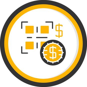 QR Code Payment Glyph Two Color Circle vector