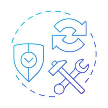 Maintenance blue gradient concept icon. Software engineering, security. Repair, technology. Round shape line illustration. Abstract idea. Graphic design. Easy to use in infographic, presentation vector