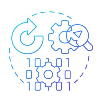 pesticida paradoja azul degradado concepto icono. software ingeniería, programación. redondo forma línea ilustración. resumen idea. gráfico diseño. fácil a utilizar en infografía, presentación vector