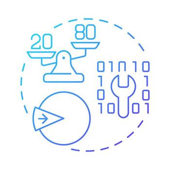 Defect clustering blue gradient concept icon. Software development. Coding, programming. Round shape line illustration. Abstract idea. Graphic design. Easy to use in infographic, presentation vector