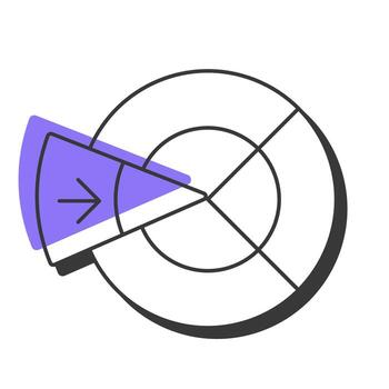 Statistical diagram offset shadow line icon. Data management, organization. Analysis, accounting. Bold outline symbol with solid purple fill. Modern flat illustration. Editable stroke vector