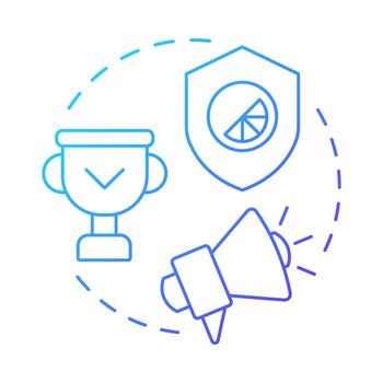 Lead positive change blue gradient concept icon. Provide innovations in business. Benefit of ethical branding. Round shape line illustration. Abstract idea. Graphic design. Easy to use in booklet vector