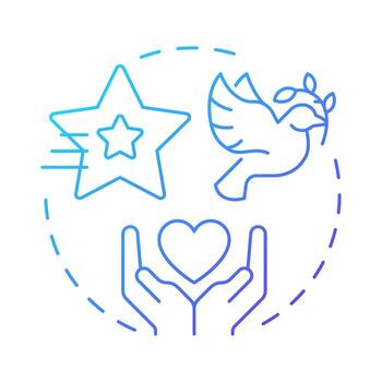 Do right thing blue gradient concept icon. Business moral foundation and values. Benefit of ethical branding. Round shape line illustration. Abstract idea. Graphic design. Easy to use in booklet vector