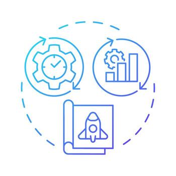 Digital modernization blue gradient concept icon. Efficiency growth, productivity. Round shape line illustration. Abstract idea. Graphic design. Easy to use in infographic, presentation vector