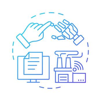 Digital transformation blue gradient concept icon. Iot factory, internet documentation. Round shape line illustration. Abstract idea. Graphic design. Easy to use in infographic, presentation vector