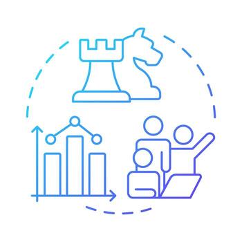 Data-driven decisions blue gradient concept icon. Statistical chart, teamwork management. Round shape line illustration. Abstract idea. Graphic design. Easy to use in infographic, presentation vector